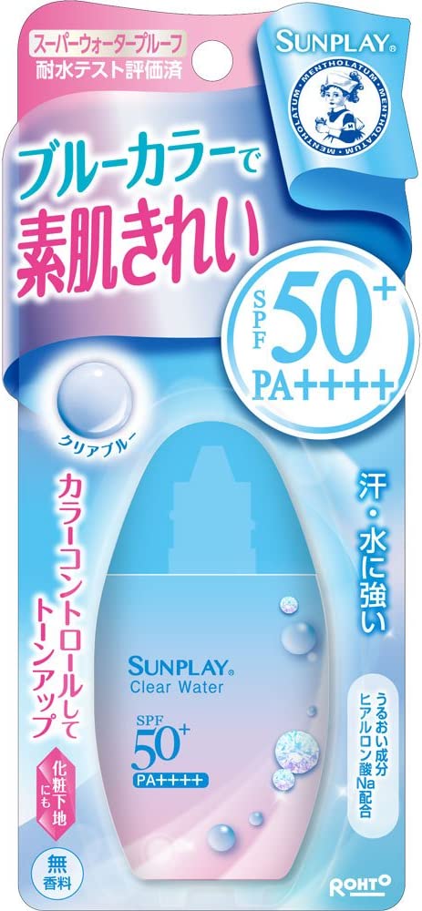 メンソレータム サンプレイ クリアウォーター ブルーカラー 無香料 SPF50+ PA++++ 30g ※スーパーウォータープルーフ