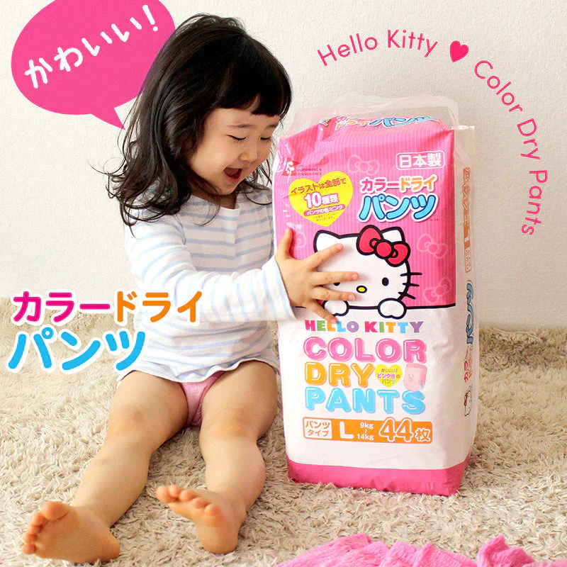 終売：ハローキティ おむつ Lサイズ (9~14kg) 44枚×3パック（132枚）