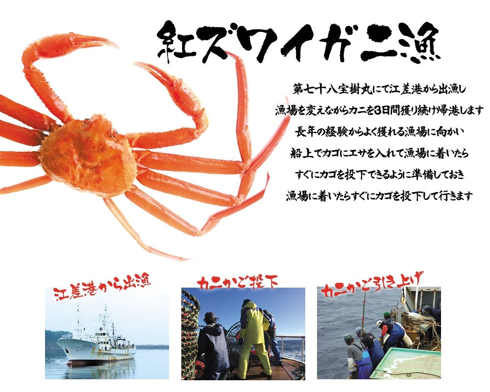 400g（15～20本入れ） 北海道産 冷凍生紅ズワイ蟹 南蛮付きポーション