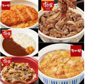 すき家・なか卯 バラエティー5種14袋セット 1セット（5種14袋入）