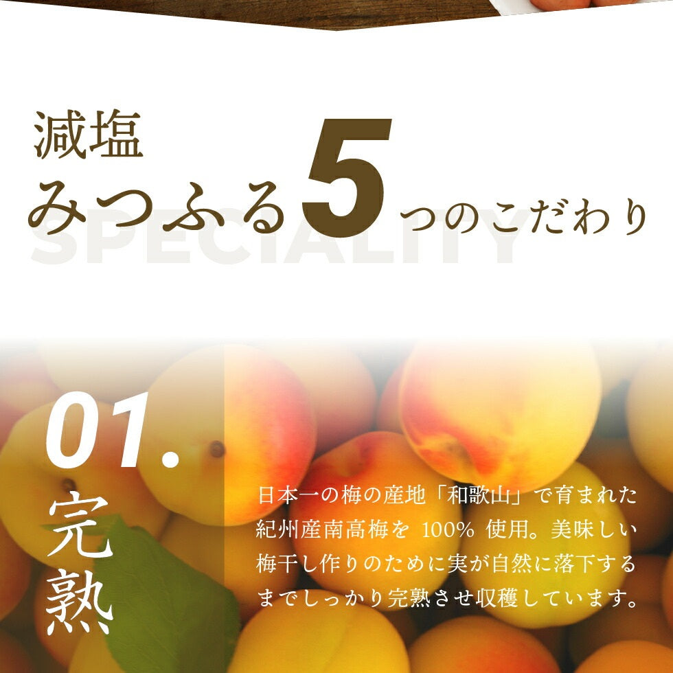 特選 紀州南高梅 減塩みつふる 塩分1.5% 400g 【トノハタ】｜ 梅干し はちみつ 手土産 おすすめ 人気 高級 プレゼント ギフト 誕生日 お中元 お歳暮 母の日 父の日 敬老の日 出産祝い 内祝い