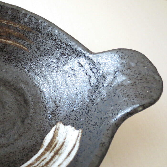 白刷毛天目 純とんすい 長辺14.5cm No.5 土鍋小物 取り分け小鉢 とん水 呑水 国産 良質 美濃焼 食器 yamaki  陶器のふる里  stockヤ