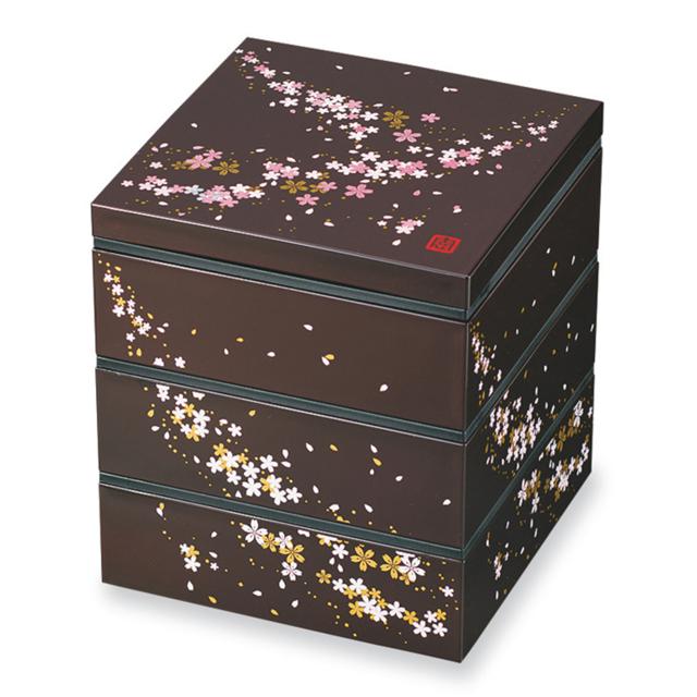 【桜さくら・重箱】 重箱 三段 通販 桜 3段 お重 5寸 ランチボックス ファミリーサイズ お重箱 おせち お花見 行楽 ピクニック 和モダン 晴れの日 弁当 お正月 ハレの日 運動会 行楽弁当 大きめ オードブル