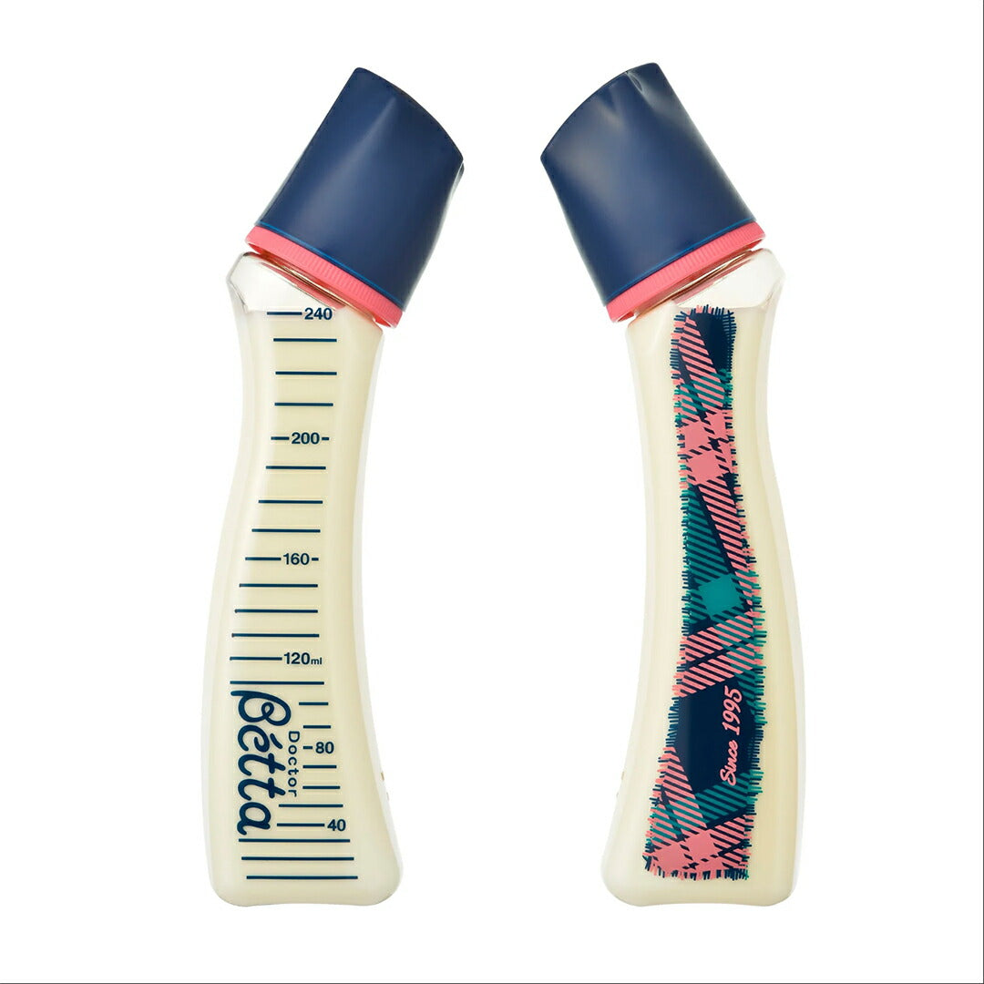 ★非掲載★ ベビー用品 【betta ベッタ 哺乳びん ブレイン S3-Tartan 240ml ( ネイビー×ピンク )】 出産準備 ベビーグッズ 新生児 子育て 育児 出産祝い プレゼント 赤ちゃんグッズ ギフト プレゼント 送料無料