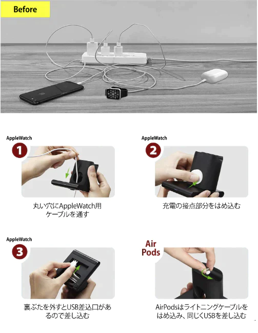 【超得ハイパーSALE】(ブラック)3in1 マルチ ワイヤレス充電器 iPhone12Pro max 12 mini iPhoneSE3 11 AirPods Pro Apple Watch 充電器 ワイヤレス充電 iPhoneXR X  Galaxy XPERIA  急速充電 USB 送料無料　BAT122