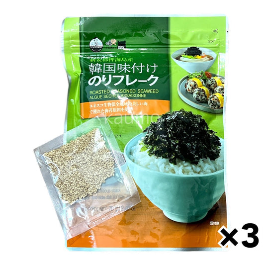 韓国味付けのりフレーク 海苔フレーク ごま付き ふりかけ 70g x 3個 韓国のり 海苔