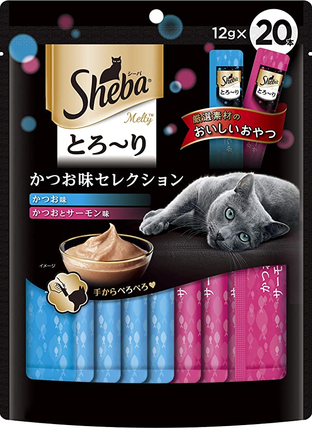 シーバ (Sheba) 猫用おやつ とろ~り メルティ かつお味セレクション 12g×20本入