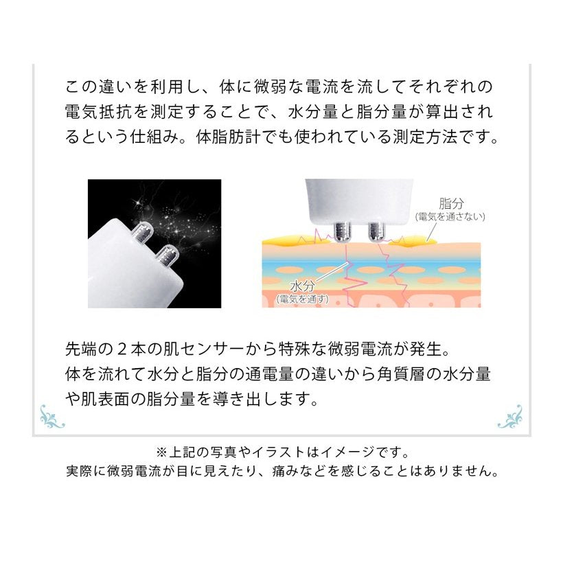 スキンチェッカー【美ルル スキンチェッカー】肌チェッカー 肌診断 肌測定 肌質 水分量 油分量 ハリ 弾力 うるおい チェック belulu skin checker マスク 肌荒れ