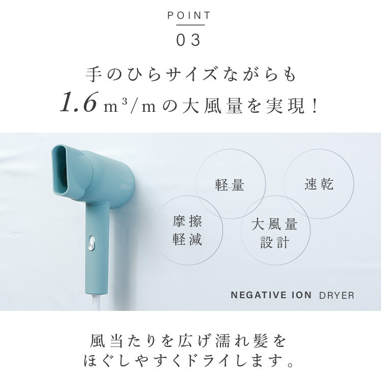 【LOABI公式】 LUSINA ルシーナ グレー ドライヤー ヘアドライヤー マイナスイオンドライヤー マイナスイオン イオンドライヤー 大風量 速乾 コンパクト