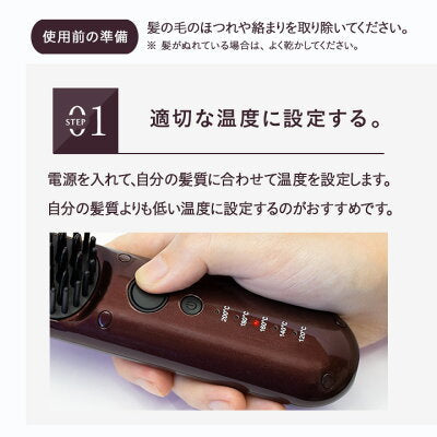 Le ment(ルメント) コードレス ストレートヒートブラシ ブラシ型ヘアアイロン ストレートアイロン MAX200℃ セラミックコーティング 簡単ストレートヘア
