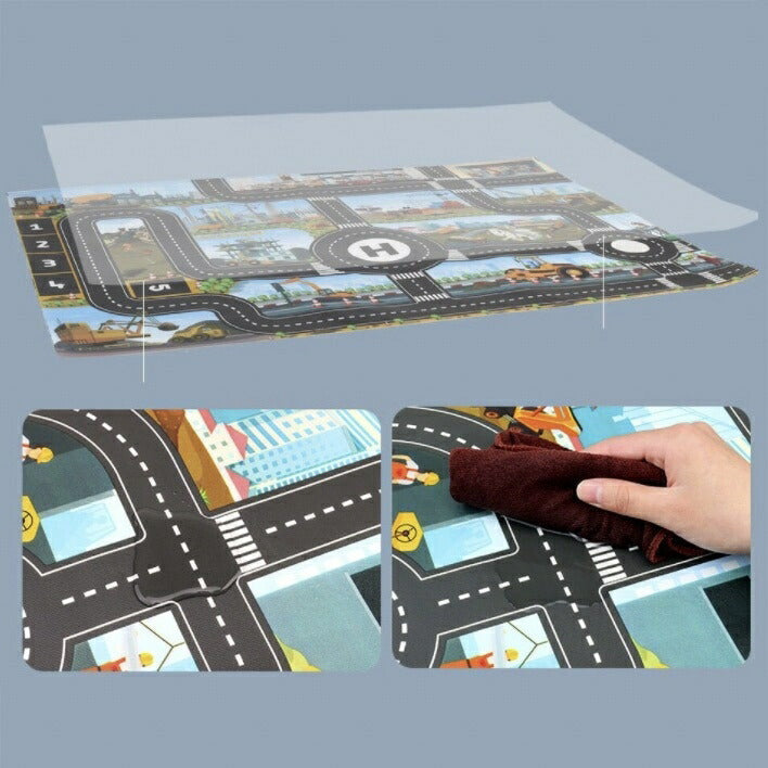 玩具 プレイマットーVer3ー 工事現場 道路 工事 街並み ジャンボプレイマット 車 トラック 重機 汽車 船 子供 地図 知育玩具 男の子 女の子 ロード 知育 遊び 知育遊び 学べる 3歳 4歳 5歳 6歳 子供 キッズ プレゼント