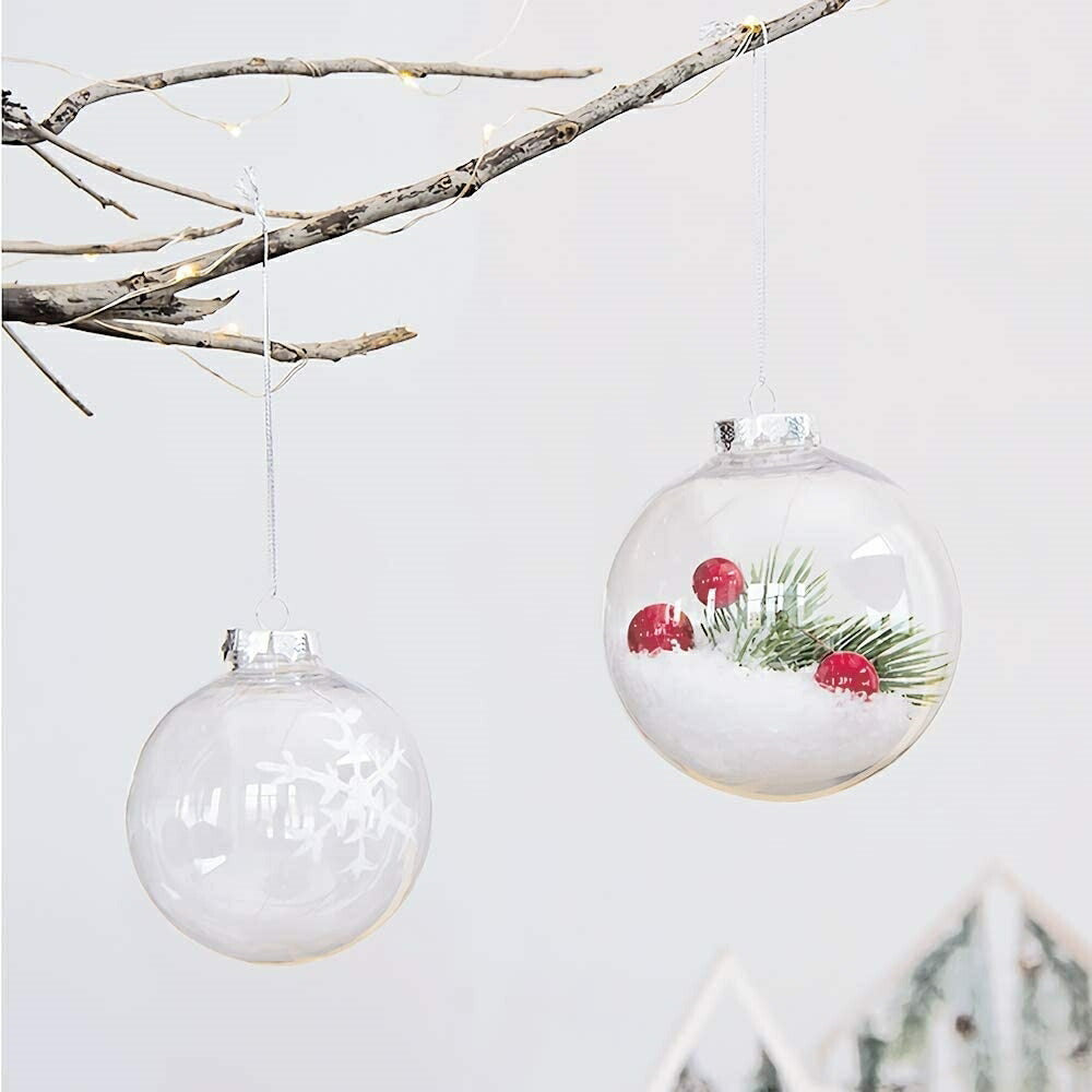 透明 プラスチック【6個セット】 クリスマス オーナメント 豪華セット クリスマスツリー 飾り付け 飾り 華やか おしゃれ きれい ボールクリスマス DIY デコレーション クリスマスパーティー グッズ ボール パーティーグッズ 装飾