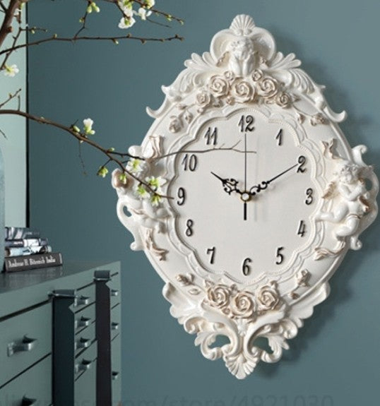 三体の天使 ブラケット時計 エンジェル ANGEL 壁掛け時計 CLOCK クロック 女神 クラシックスタイル時計 掛け時計 クロック ホワイト 姫 クオーツ 輸入雑貨 イタリア おしゃれ 雑貨 アンティーク調 ヨーロピアン ヨーロッパ クラシック