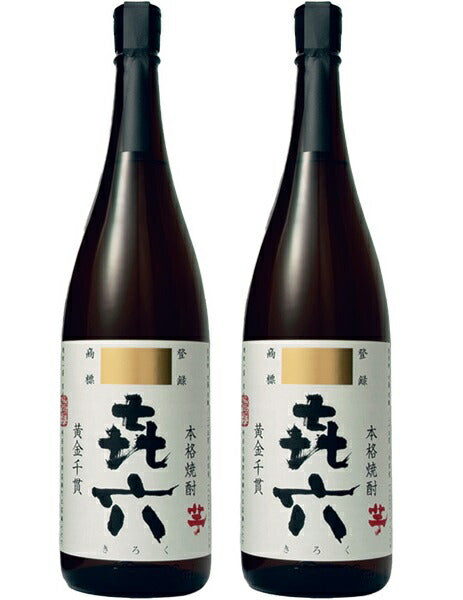 【送料無料】黒木本店 喜六（きろく）黒麹仕込み 芋 25度 1.8L 1800ml×2本【北海道・沖縄県・東北・四国・九州地方は必ず送料がかかります】【熨斗・ご贈答品の対応可】