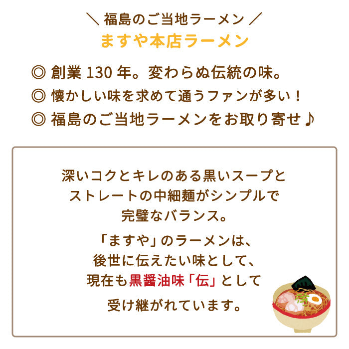 創業130年 ますや本店ラーメン 4食入り×2箱 *【特産品・ご当地特集】
