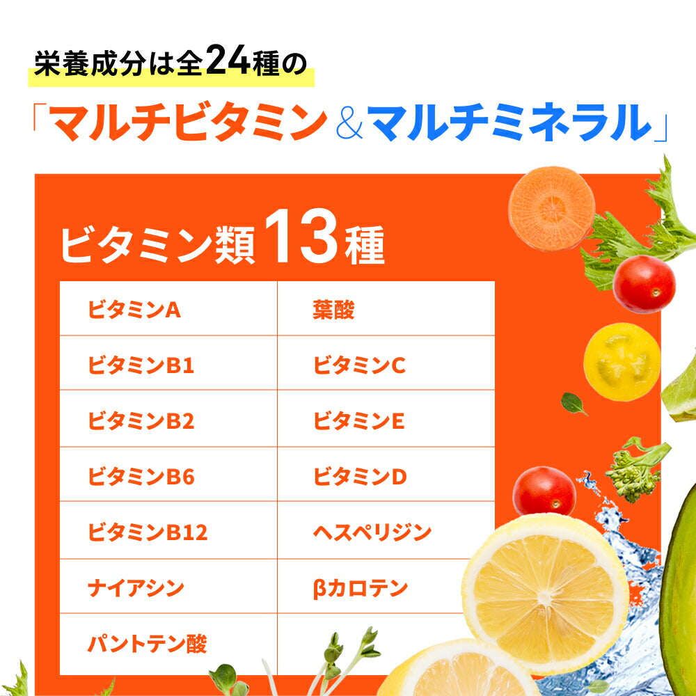 【超シェア買い祭】マルチビタミン＆マルチミネラル（約1ヶ月分）送料無料 サプリ サプリメント 健康 美容 ビタミンA ビタミンB ビタミンC ビタミンD ビタミンE 葉酸 ナイアシン  ミネラル  カロテン 鉄 亜鉛 カルシウム マグネシウム