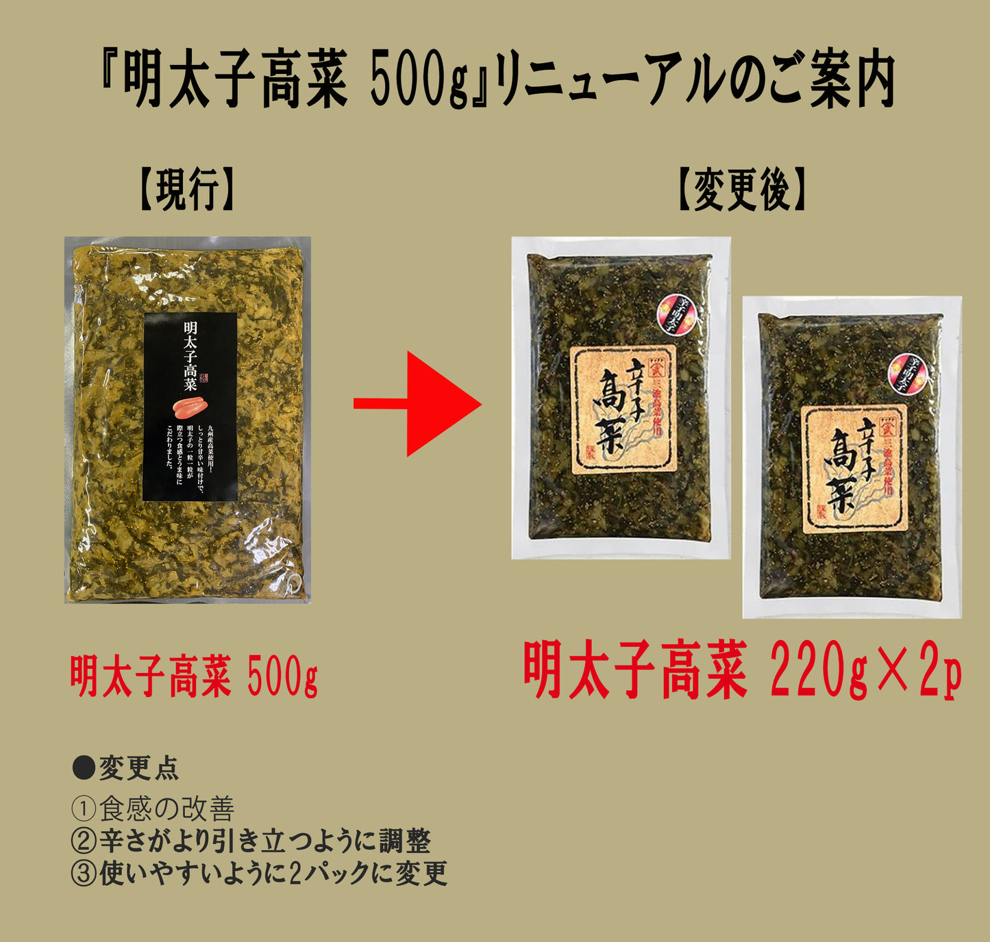 明太子高菜220g×2p