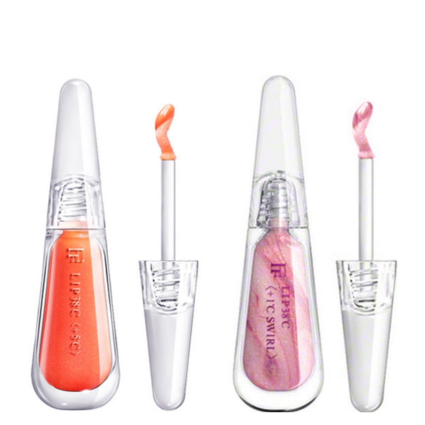 【数量限定】フローフシ LIP38℃ リップトリートメント +5℃ コーラルオレンジ / +1℃ SWIRL：渦  Nude Sparkling 003 2本セット
