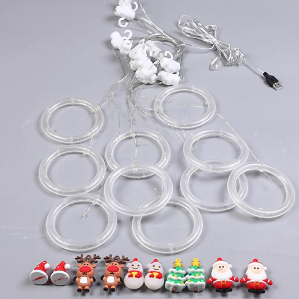 照明 クリスマス リングライト 装飾 クリスマス装飾 LED イルミネーション オーナメント USB 超豪華 クリスマスオーナメント イルミネーションライト 豪華セット クリスマスツリー 飾り付け 飾り 華やか おしゃれ クリスマスパーティー きれい ホワイトクリスマス