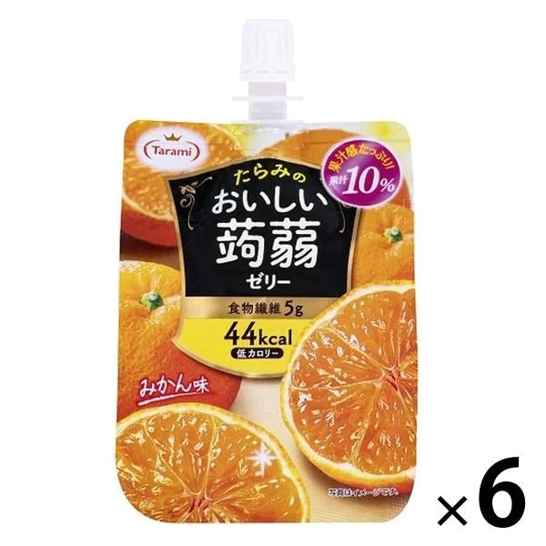 【たっぷり6個！】たらみ おいしい蒟蒻ゼリー みかん味