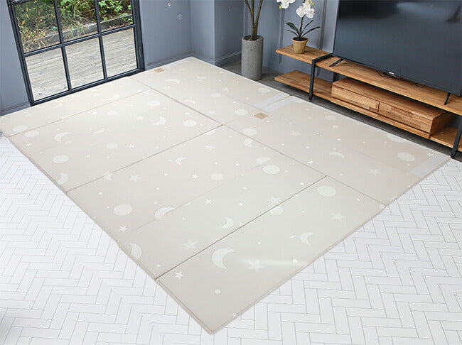 サークルマット 120×140×36cm ムーンスター ベビーサークル ベビーゲート プレイマット 床暖房対応 プレイヤード 大きい プラスチック Caraz 折りたたみ コンパクト 防水 フロアマット キッズ スペース ベビーマット ノンホルム カラズ ベビーフェンス 【保証付き】