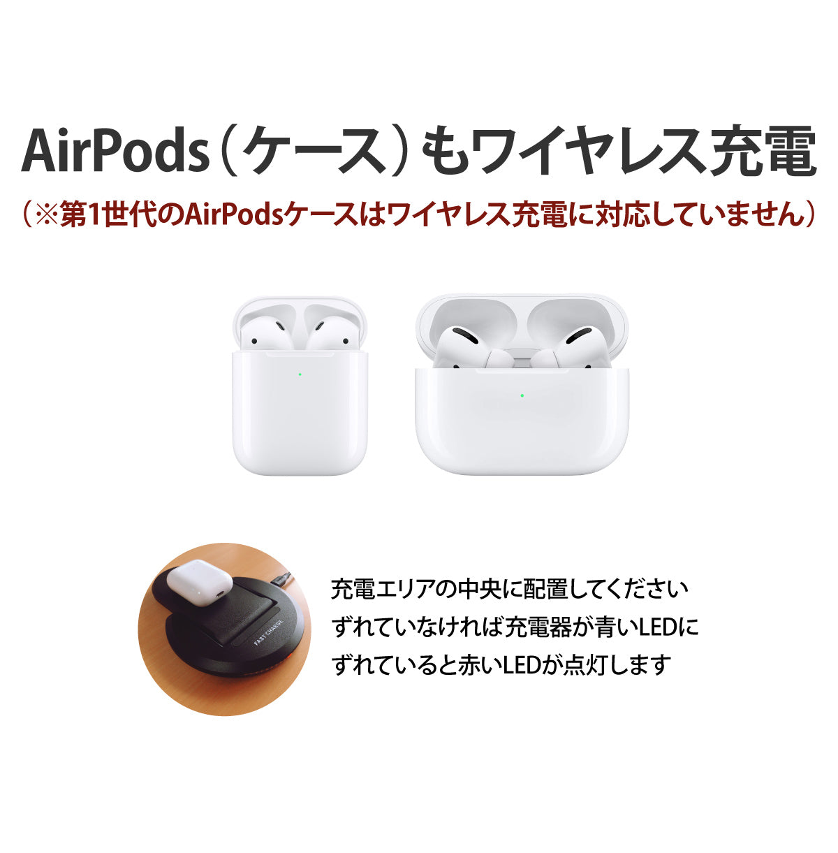 （ホワイト タイプC仕様）【ワイヤレス +急速AC04アダプター セット】 急速ワイヤレス充電器 18W 急速アダプタ 付き　17-BAT39-ACSET
