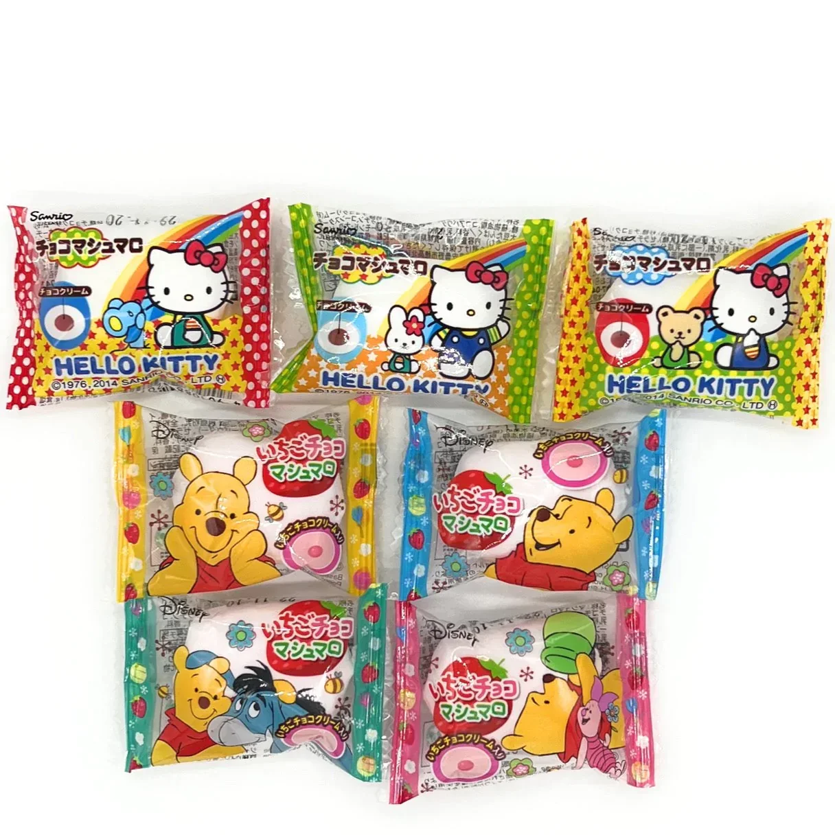 エイワ ハローキティ チョコ マシュマロ 30個 / くまのプーさん いちご チョコ マシュマロ 30個 駄菓子 お菓子