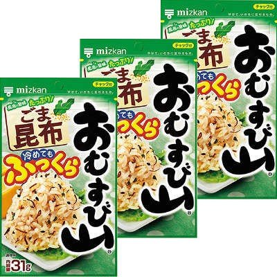 【たっぷり3袋+おまけ付き！】ミツカン　おむすび山　ごま昆布　31ｇ