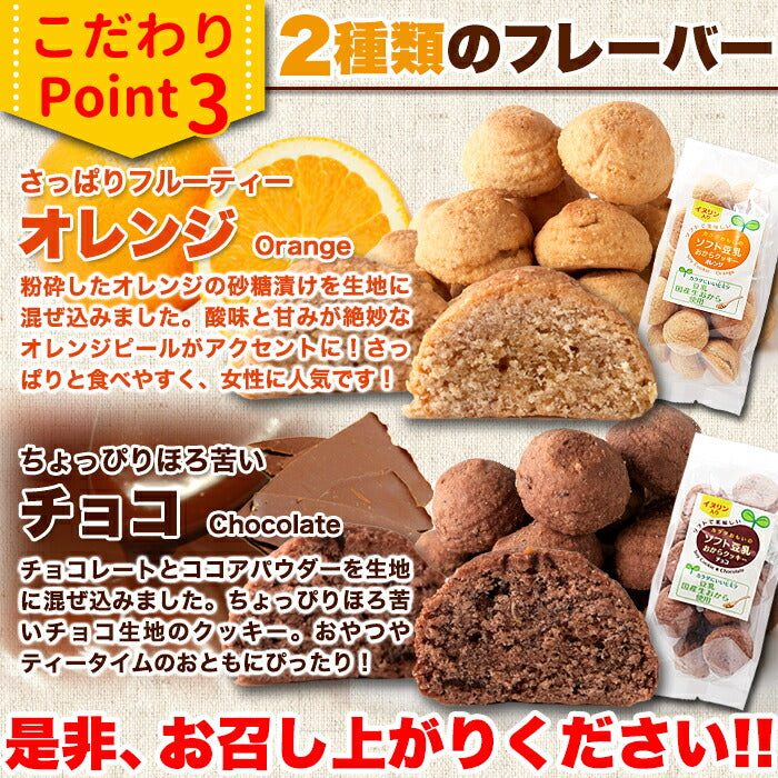 イヌリン入豆乳おからクッキー 500g (チョコ オレンジ) 豆乳 おから オカラクッキー 大量 お菓子 洋菓子 おやつ 焼菓子 イヌリン クッキー プチ