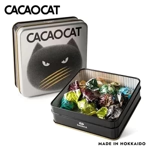 ●夏期休売【新千歳空港 お土産】CACAOCAT 缶 シルバー【チョコ8個入×1缶】DADACA 北海道プレミアムチョコレート カカオキャット ダダカ 猫 ホワイトデー