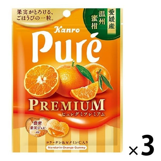 【たっぷり3袋+おまけ付き！】 ピュレグミ プレミアム 愛媛産温州蜜柑 54g 3袋
