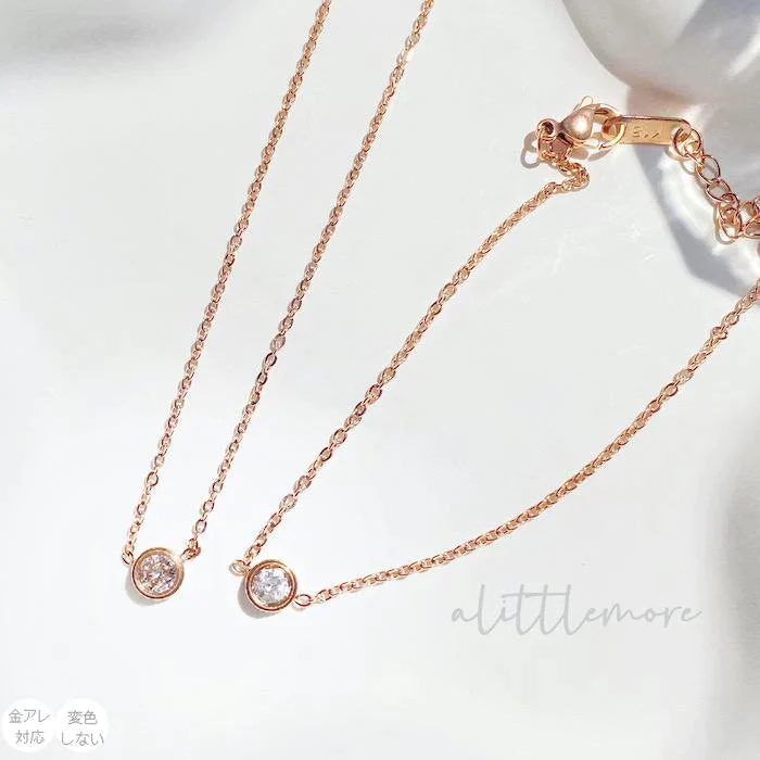 KAUCHE限定価格　通販安価保証　#品番A01#    1４９９円・セット” ネックレス＆ブレスレット”　　上品な輝き 一粒 Czダイヤモンド 18金ゴールド仕上げ サージカルステンレス かぶれにくい　錆びにくい　変色しない　A01