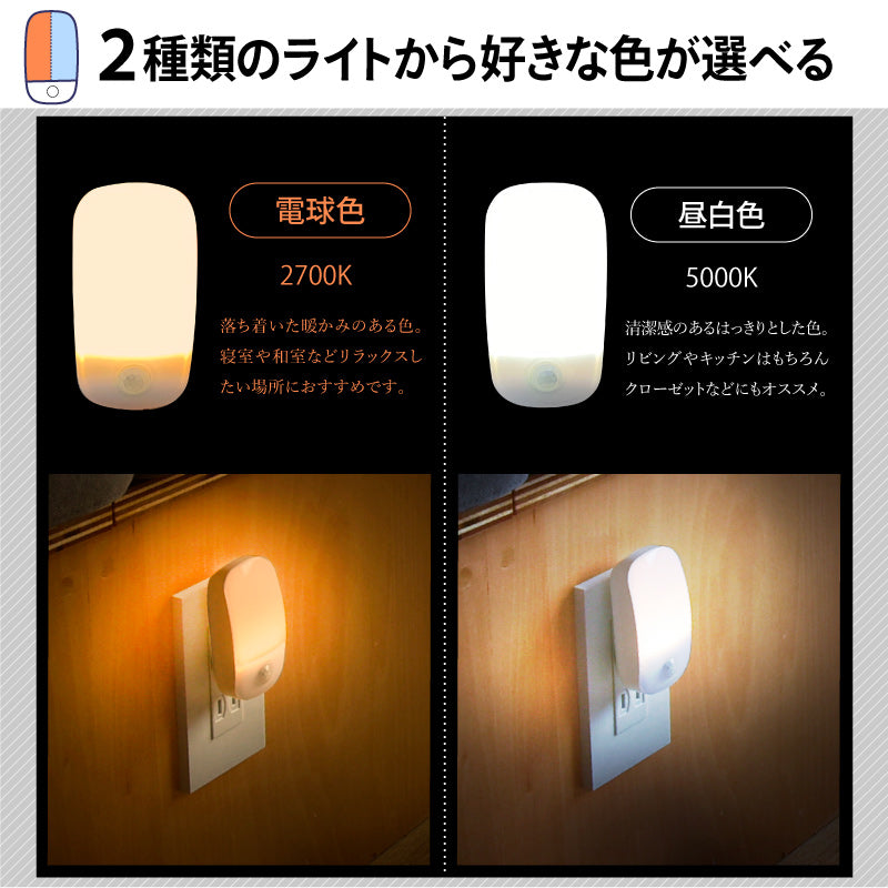 (昼光色) フットライト 超コンパクトミニ センサーライト LED 人感センサー 明暗センサー 室内 授乳 足元灯 コンセント 自動点灯 安全灯 補助灯 屋内 玄関 寝室 廊下 北欧 おうち時間