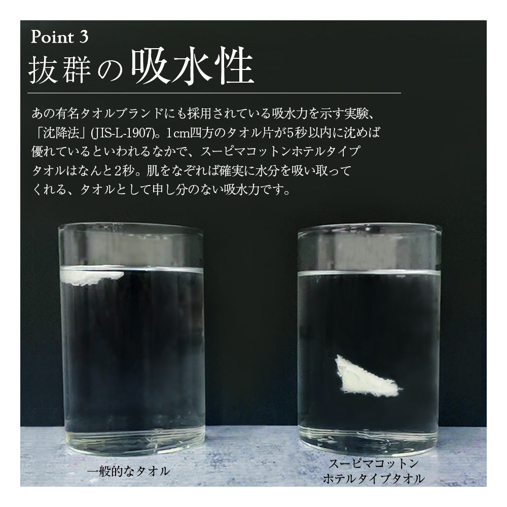 チャコールグレー フェイスタオル スーピマコットン ホテルタイプタオル 同色3枚セット 【メール便送料無料】【ゲリラセール】