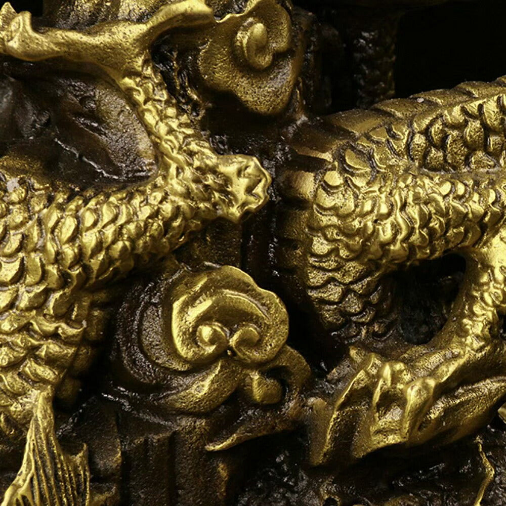 風水 置物 龍 ツインドラゴン 人工水晶 五本爪 龍 竜 真鍮 ブロンズゴールド 龍の置物 ドラゴン 風水 アイテム パワースポット 開運 金運 財産運 出世運 恋愛運 幸福 成功 贈り物 開運厄除 祈願成就 厳重 金運上昇 運気上昇インテリア