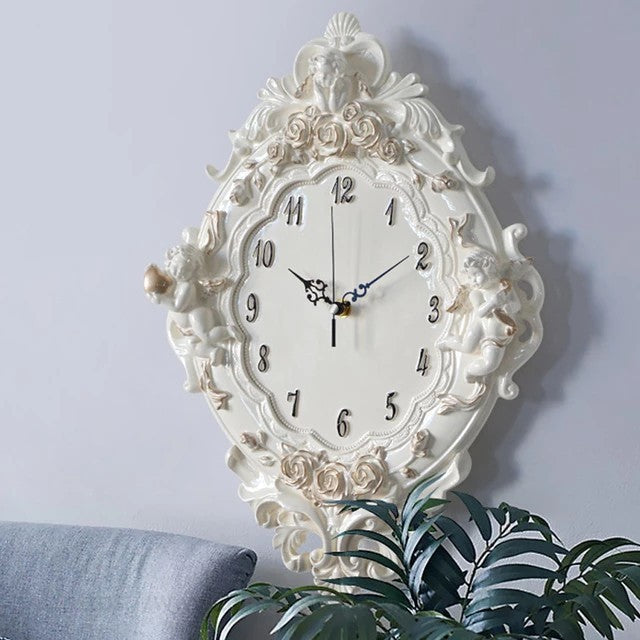 三体の天使 ブラケット時計 エンジェル ANGEL 壁掛け時計 CLOCK クロック 女神 クラシックスタイル時計 掛け時計 クロック ホワイト 姫 クオーツ 輸入雑貨 イタリア おしゃれ 雑貨 アンティーク調 ヨーロピアン ヨーロッパ クラシック
