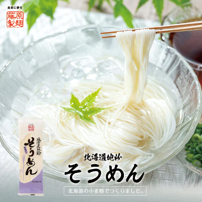 藤原製麺 北海道地粉そうめん200g×4 乾麺 素麺 熱中症対策 ご当地 北海道