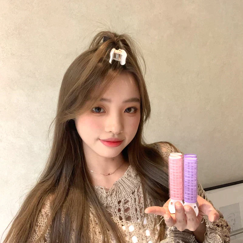 【ピンク】前髪カーラー クリップ 2個セット くるん くるりん ヘアカーラー 巻き髪 クリップ付