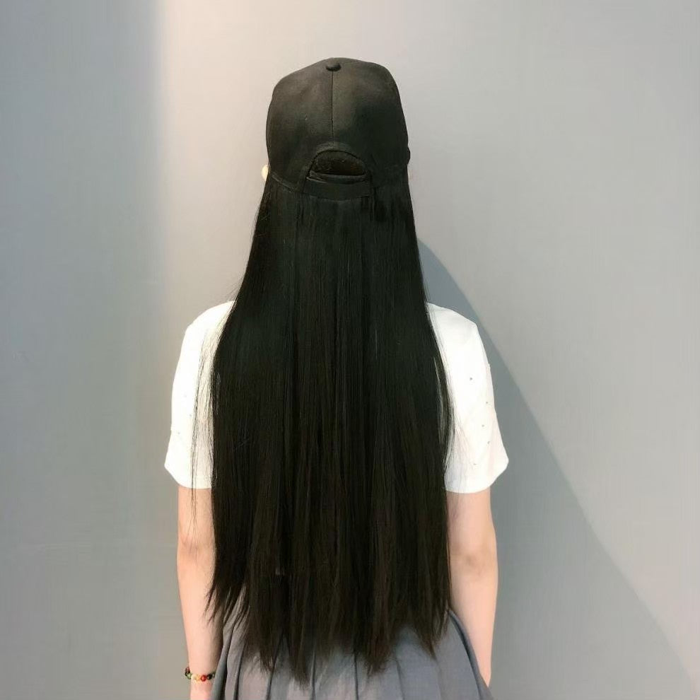 帽子ウィッグ　毛先紫　ロング　フルウィッグ 耐熱ウィッグ 自然 軽量 ミックス 小顔効果 ナチュラル 調整可能 サラツヤ 姫カット かわいい ウイッグ 綺麗 髪 ツートン 原宿 ファッションウィッグ