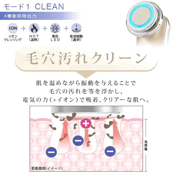 【最安値挑戦祭】【カウシェ限定セット】毛穴徹底ケアセット 多機能美顔器イオンプルレクリエイト+毛穴ケア美容液Cエッセンス20ml+美容ジェル105g