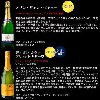 【送料無料】金賞・シャンパーニュ製法入り 辛口スパークリングワイン 12本セット［常温］【4〜5営業日以内に出荷】[W][S]