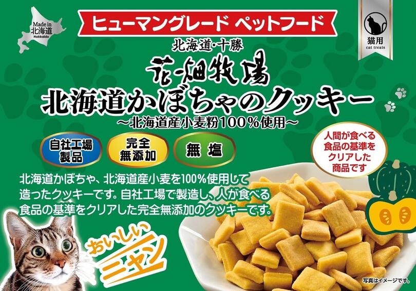 猫用 花畑牧場 北海道かぼちゃのクッキー 40g 送料無料 無添加 北海道産 かぼちゃ おやつ クッキー ペットフード ドックフード キャットフード 猫 犬