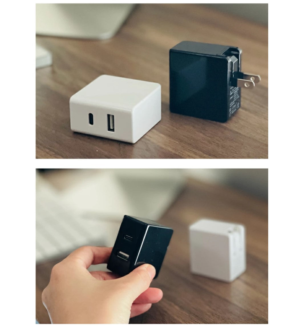 【3人シェア買いでお得】【Type-C+USB 】（ブラック） 2021年iCarry 小型 USB コンセント【PD+QC3.0 18W 2ポート 急速充電 iPhone13 12 11 s21 s20 推奨】 スマホ充電器 パワーデリバリー  17-AC18