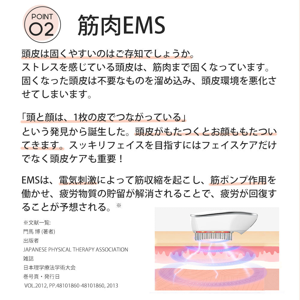 電動頭皮ブラシ ヘアブラシ EMS RF機能 3D振動 全身使用可 美顔器 たるみ しわ 頭皮ケア コードレス 防水 くし 美髪ケア 美容家電 USB充電式 敬老の日 女性 メンズ プレゼント 人気 母の日 KKS-189