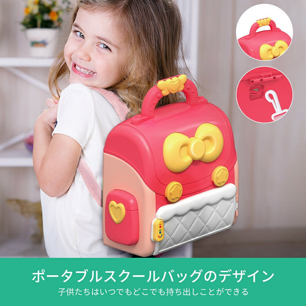 Cute Stone 2in1ドールハウス おままごと おもちゃ 女の子  カバン式 展開モード 49点セット バービーハウス 収納可 持ち出し便利 DIY楽園 室内遊び 音楽あり 手作りキットセット ドールのお家 小物 家具 子供用おもちゃ 人気 プレゼント 知育玩具 ギフト 小学生 送料無料
