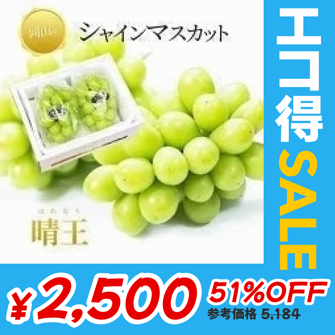 【9月上旬順次発送】送料無料 岡山産 シャインマスカット 晴王 優品2房 800-900g ぶどう【エコ得】【エコ得SALE】