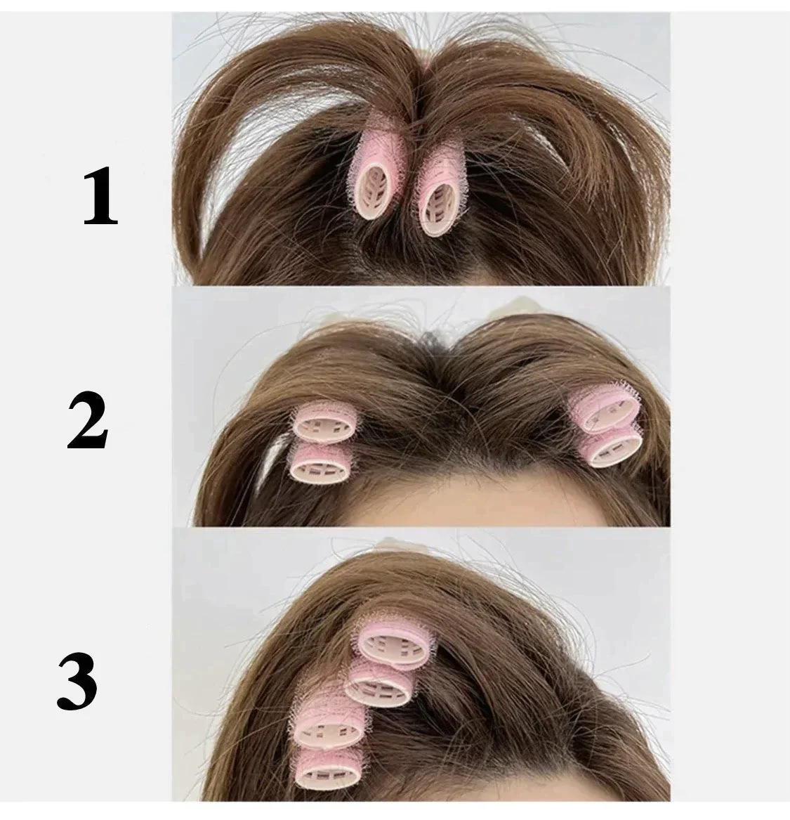 【ピンク】前髪カーラー クリップ 2個セット くるん くるりん ヘアカーラー 巻き髪 クリップ付