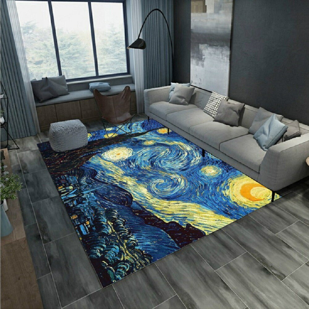 カーペット ゴッホ Vincent van Gogh フィンセント ファン ゴッホ 星月夜 アンティーク 絵画 シリーズ レトロ インテリア モダン 北欧 ゴシック 絵 リビング マット ラグ オールシーズン グッズ 癒し ヨーロッパ EU クリスマス 撮影 イベント