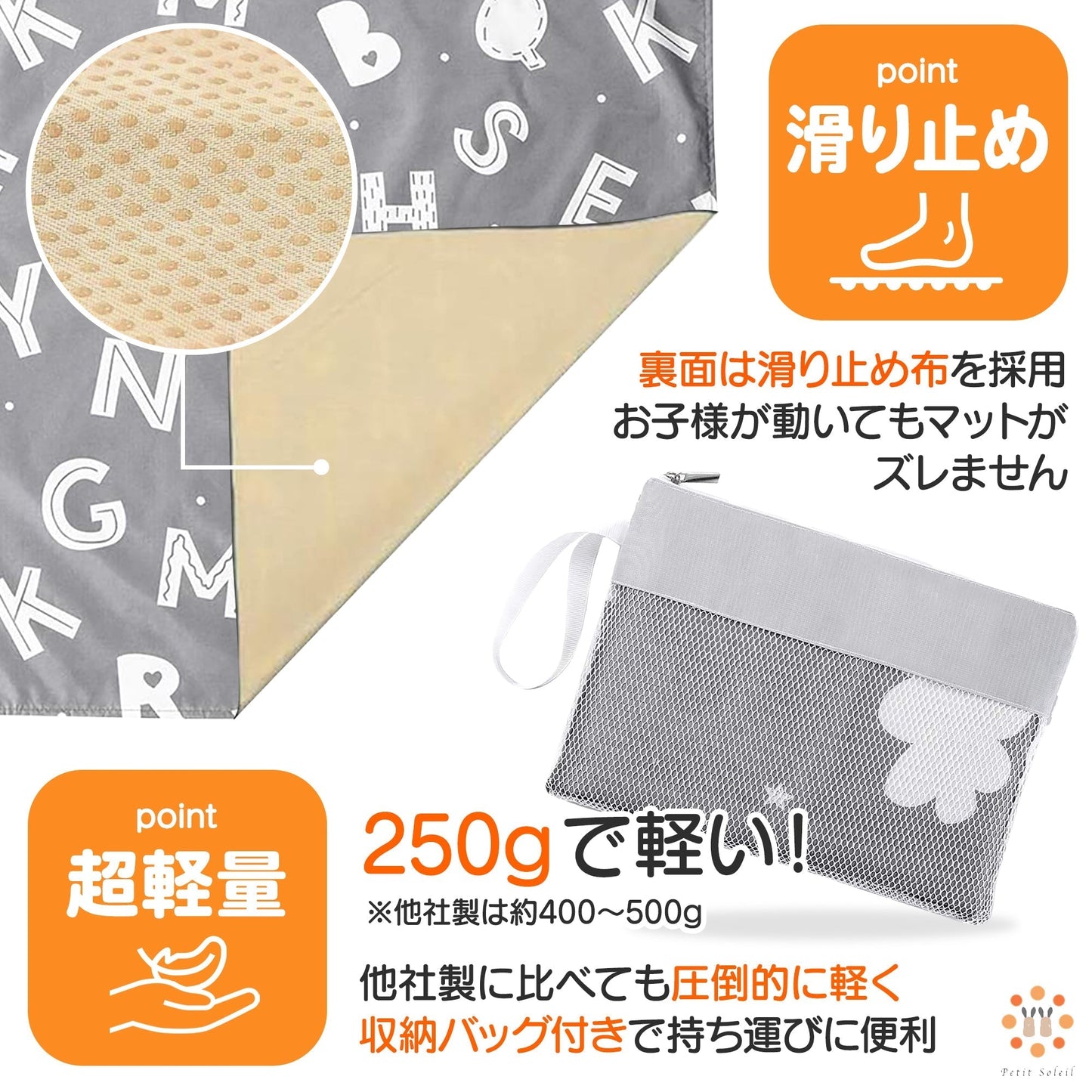 【アルファベット】【保育士監修】 食べこぼし マット プレイマット ランチョンマット お食事マット 赤ちゃん 子供 食事マット レジャーシート ベビー 防水 シート 撥水 ベビーマット 床マット 滑り止め 110*110cm 洗濯可 軽量