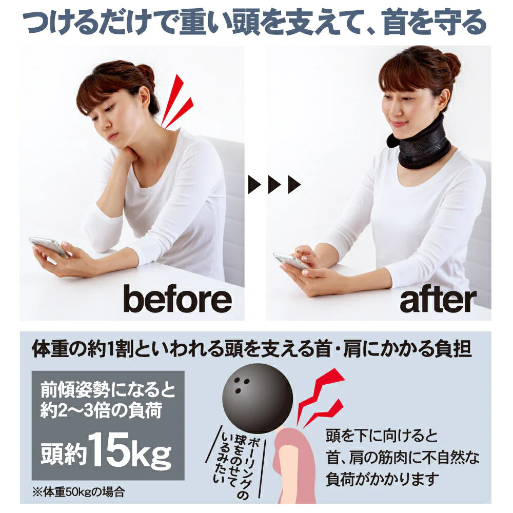 首 サポーター お医者さんの首サポーター Fit(フィット)  ネックサポーター 首こり パソコン 肩こり 猫背 ネックサポーター 在宅ワーク スマホ首 ネック サポーター  ストレートネック 頚椎ヘルニア